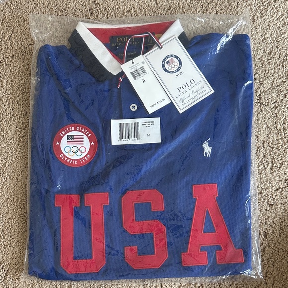 Polo by Ralph Lauren Blue USA Olympic Polo Shirt - Picture 1 of 4